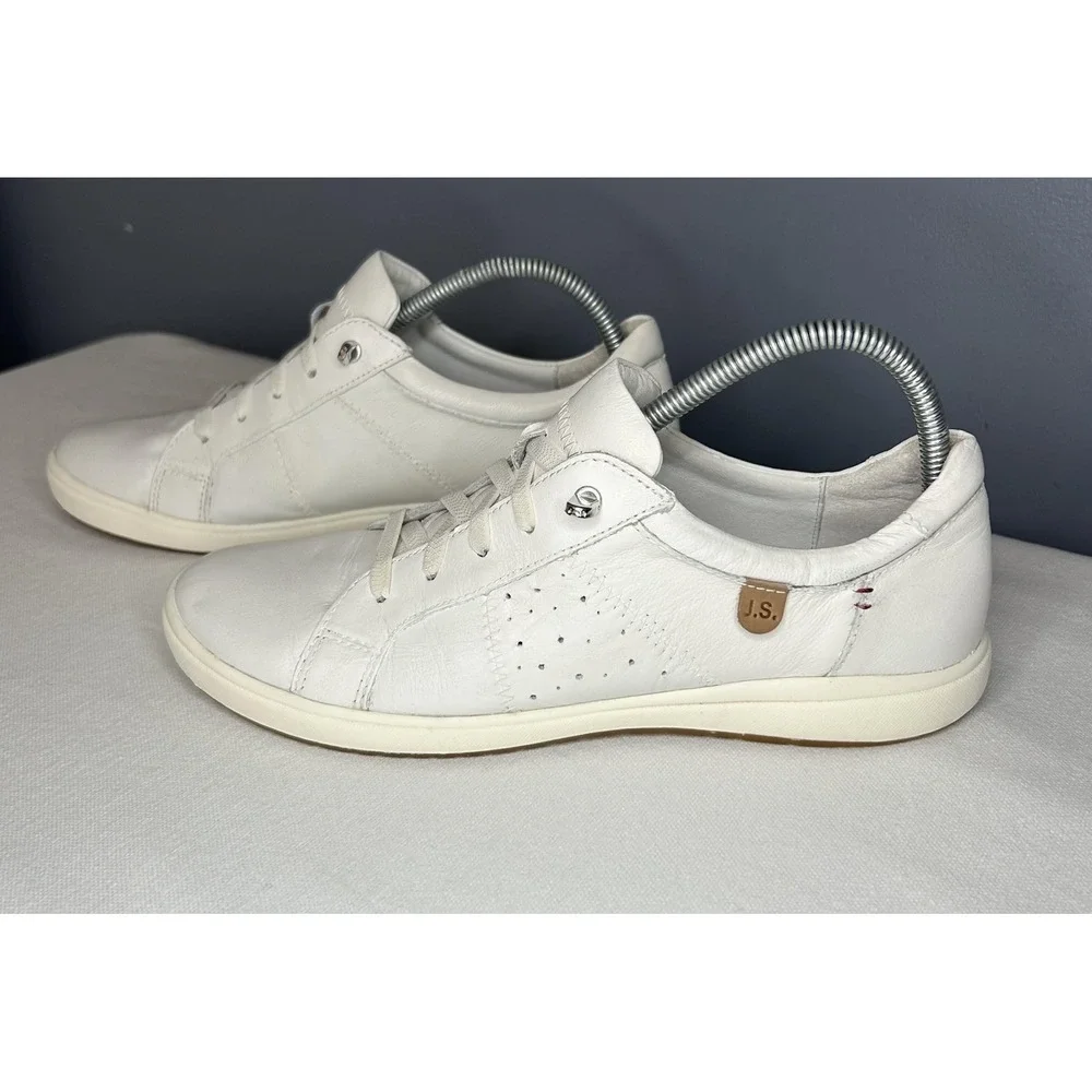 Josef Seibel 67701 Caren Shoes Women 10 41 White Leather Lace Up Comfort Sneaker